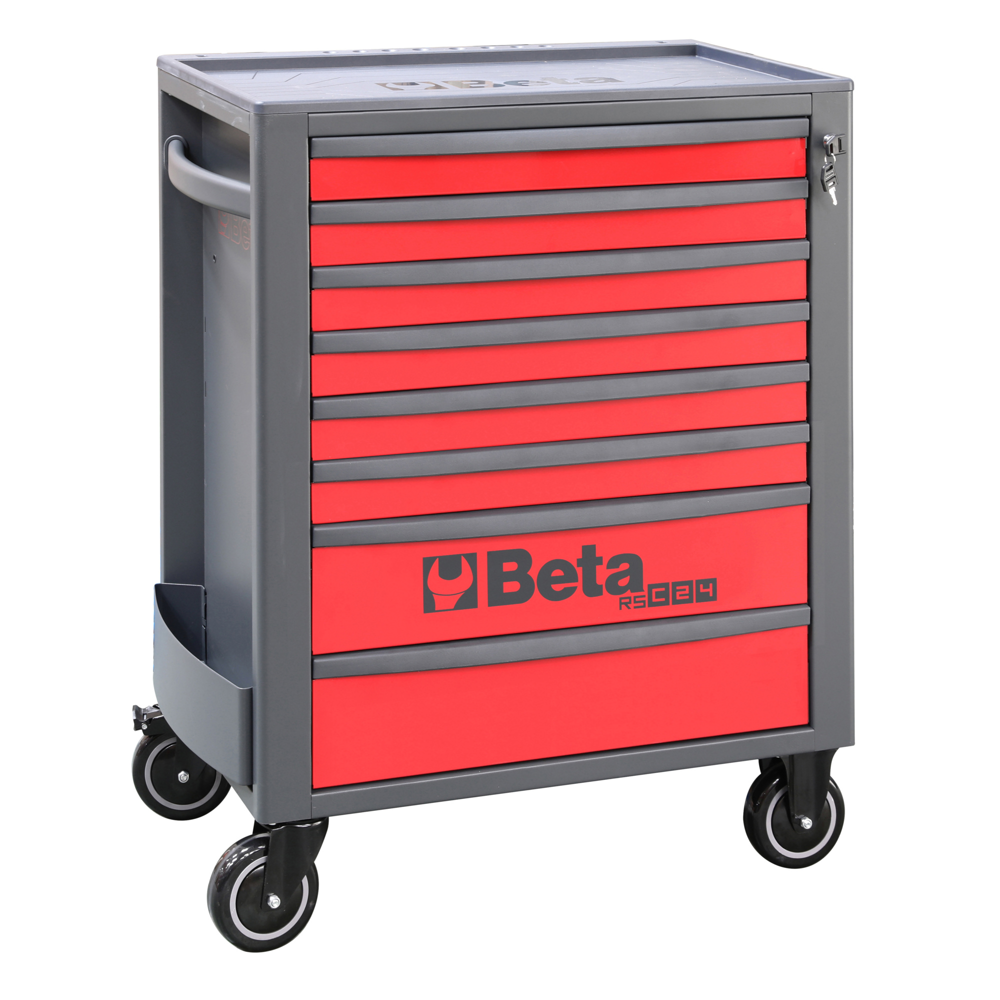 Beta, Heavy Duty 8 -Drawer Rolling Tool Cabinet, Width 29.14 in, Height 38.15 in, Color Red, Model# RSC24/8-R